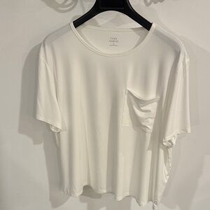 Cozy Earth Women's White Short Sleeve Pocket Tee